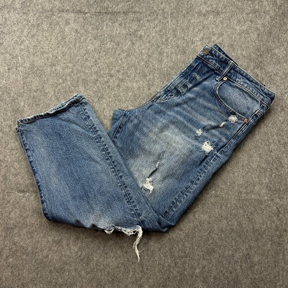 American Eagle Flex Athletic Loose Jeans Men's Size 36 X 30 Distressed Denim - Picture 1 of 12
